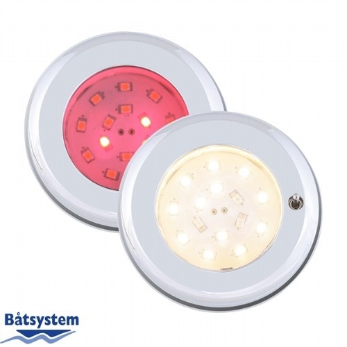 Båtsystem Pinto LED chroom+sch - Wit/Rood - 8-30V-2W