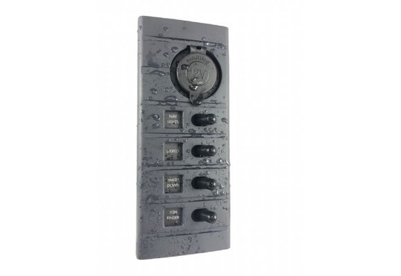 Connex Schakelpaneel - 4 schakelaars en 12V stopcontact