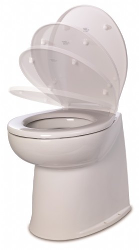Jabsco De Luxe 17" elektrisch toilet 12V | recht met spoelwaterpomp soft closing (58240|3012)