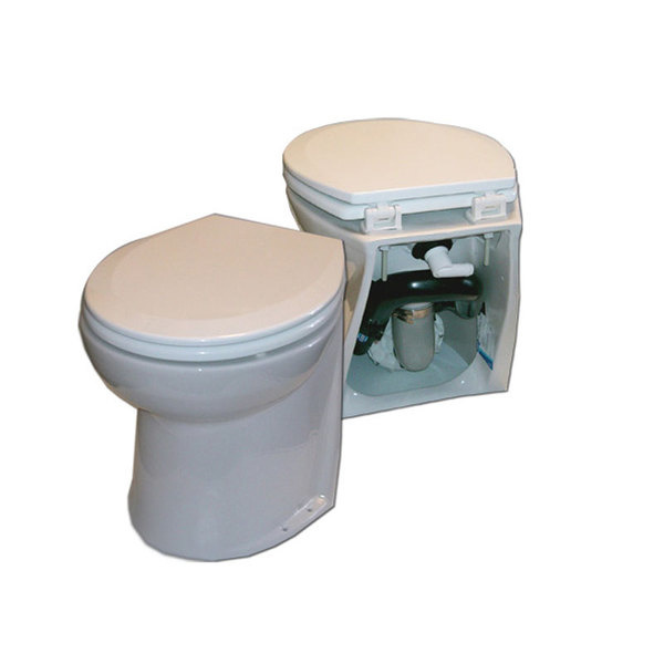 Jabsco De Luxe 17" elektrisch toilet 12V | recht met spoelwaterpomp soft closing (58240|3012)