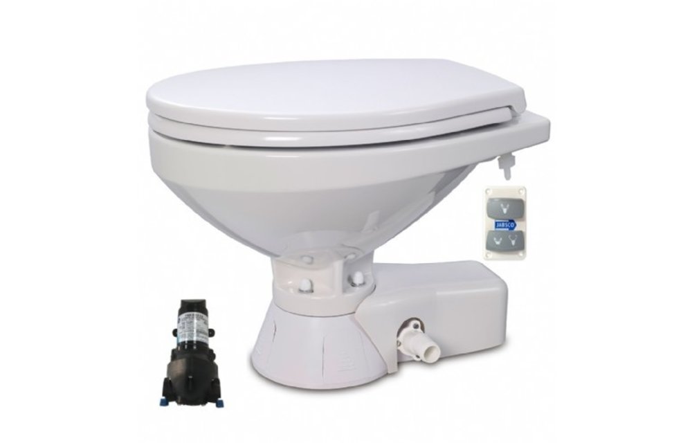 37245-4094 Jabsco Quiet Flush Stil Regular elektrisch toilet 24V met spoelwaterpomp