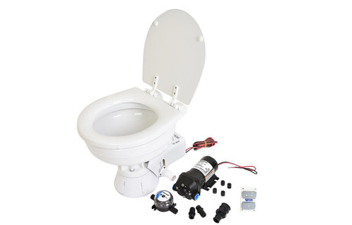 Jabsco Quiet Flush Stil Compact elektrisch toilet 24V | met spoelwaterpomp (37245-3094)