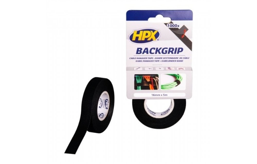 HPX Backgrip klittenband - zwart