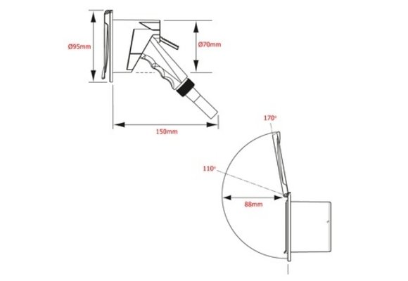 NR Inbouw Dekdouche rond met 3 m slang chroom