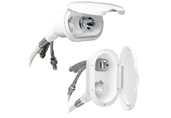 NR Inbouwdouche met witte douche - chromen deksel