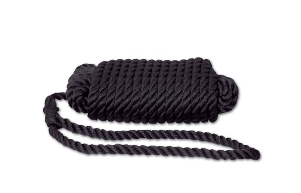 3 strengs landvast 10 meter X 10mm. zwart