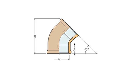 Hollex - knie 45 graden 1 1/2"