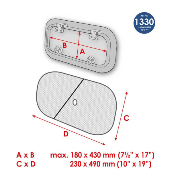 Waterline verduistering met hor voor patrijspoort - 2 stuks