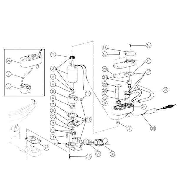 Jabsco Motor 12V (29200) (29108-0120) tbv Ombouwset