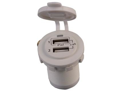 USB stopcontact dubbel | Wit