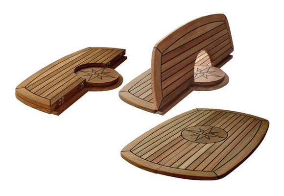 Los teak tafelblad - Circle opklapbaar