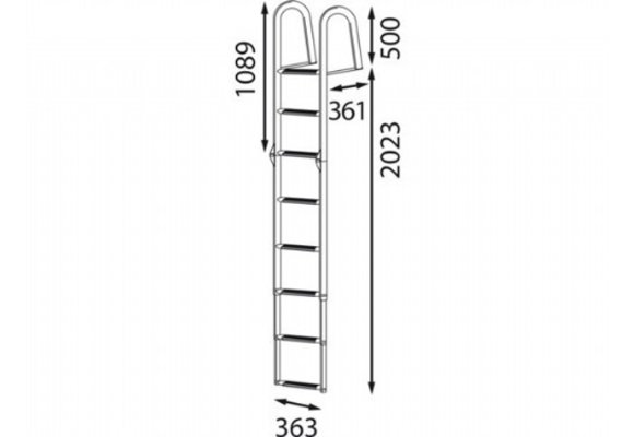 RVS zwemtrap - 8 treden - BUT60