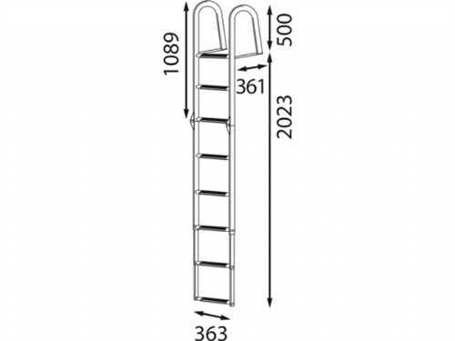 RVS zwemtrap - 8 treden - BUT60