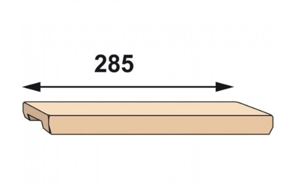 Teakhouten trede 285 mm voor BUT-serie