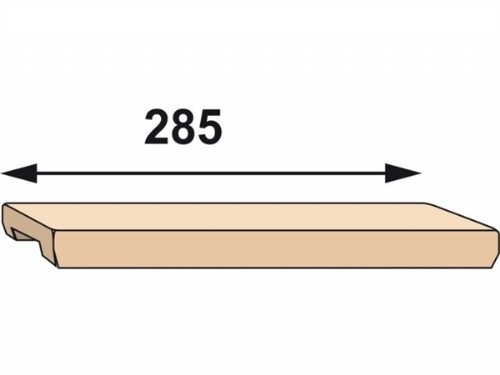 Teakhouten trede 285 mm voor BUT-serie