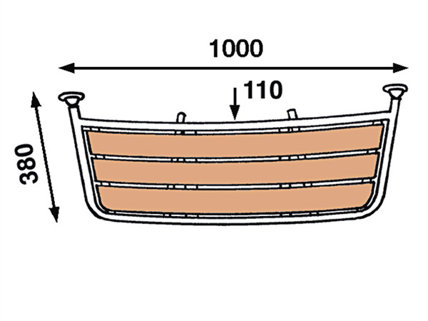 Rvs Zeilbootplatform 100x35cm PT10035