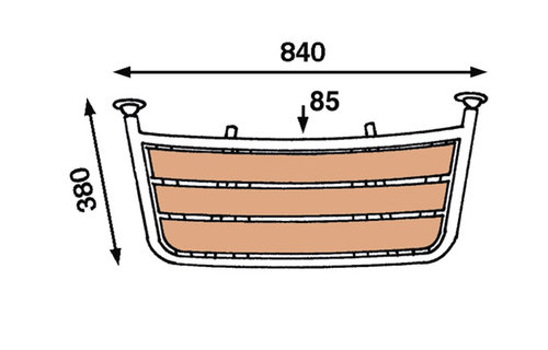 Rvs Zeilbootplatform 80x35cm PT8035