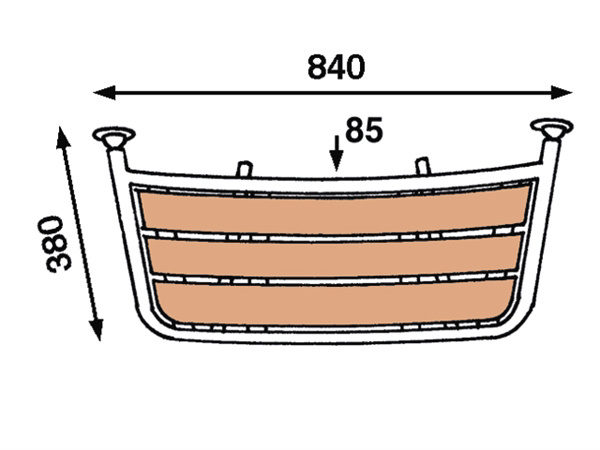 Rvs Zeilbootplatform 80x35cm PT8035