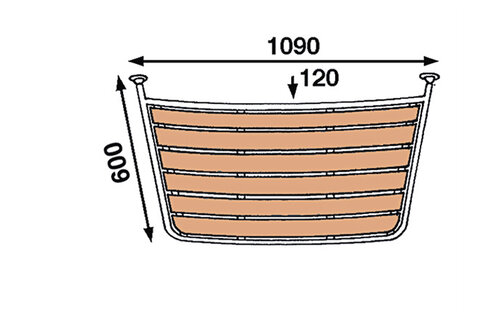 Rvs Zeilbootplatform 100x60cm PT1006030