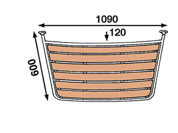 Rvs Zeilbootplatform 100x60cm PT1006030