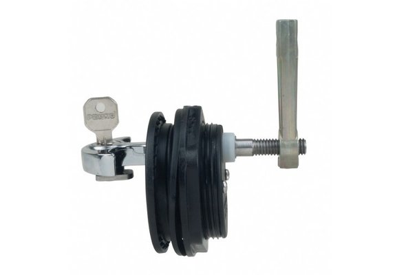 Perko Luiksluiting 32-48mm - Recht M/Slot Zwart - intrekbare schoot