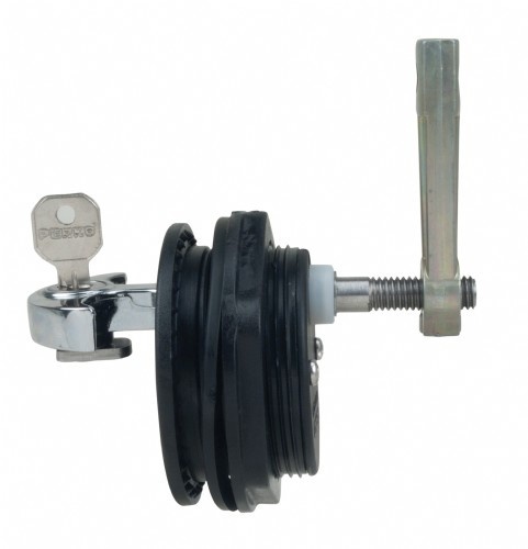 Perko Luiksluiting 32-48mm - Recht M/Slot Zwart - intrekbare schoot