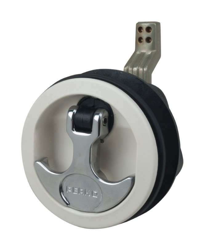 Perko Luiksluiting wit zonder slot, 19-60mm, geprofileerde schoot, chroom hendel