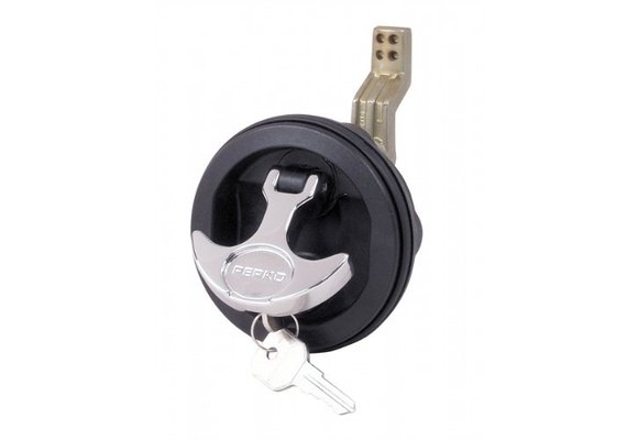 Perko Luiksluiting zwart met gelijksluitend slot, 19-60mm, geprofileerde schoot, chroom hendel