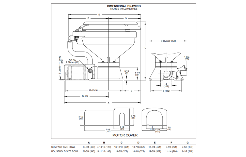 37010-4092 Jabsco Economy Regular elektrisch toilet 12V