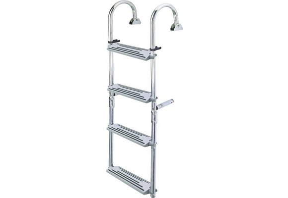 RVS kantelbare zwemtrap  2 + 2 treden