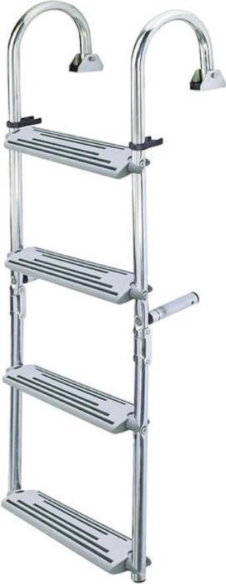RVS kantelbare zwemtrap  2 + 2 treden