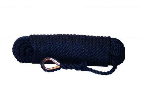 Ankerlijn met oog | 30 mtr x 12 mm | Navy