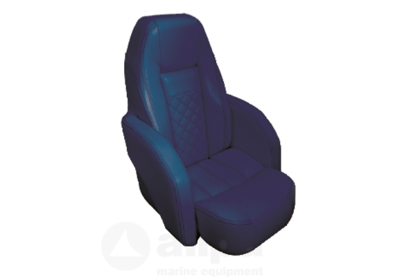 Allpa Stuurstoel model Race Pro Flip-Up  donkerblauw met witte stiksels