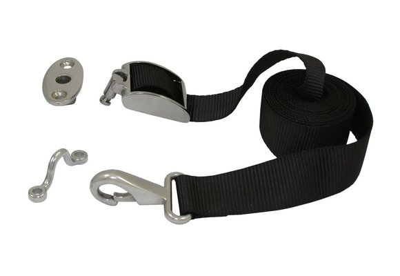 Allpa Spanband met RVS Clip en draaibare quick-connect dekfitting voor bimini top (breekkr. 400kg)