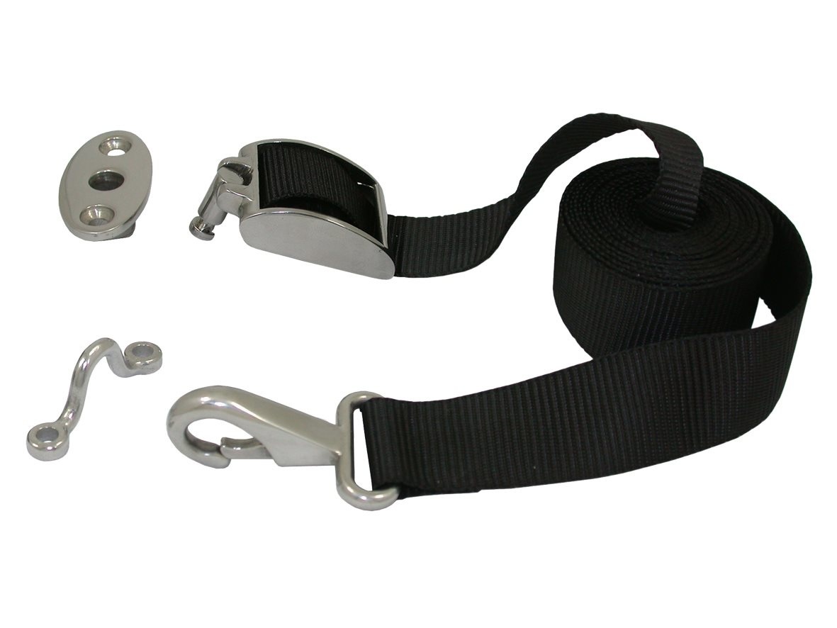 Allpa Spanband met RVS Clip en draaibare quick-connect dekfitting voor bimini top (breekkr. 400kg)