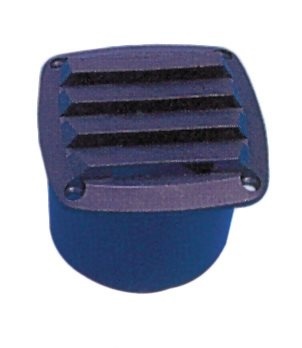 Allpa Kunststof Ventilatierooster  85x85mm  slangaansluiting Ø75mm  zwart