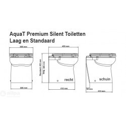Aqua-T Silent premium elektrisch toilet laag model 12/24 volt
