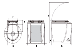 Laguna elektrisch toilet hydro-Vacuüm 12/24 V