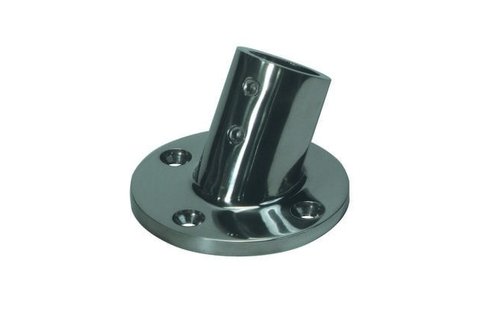 Allpa RVS Railingsteun 60°  Ø22 25mm met ronde voet Ø66 7mm