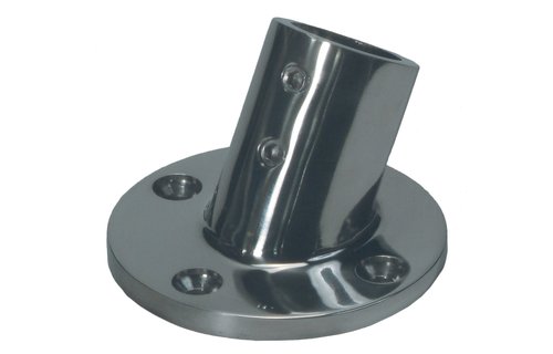 Allpa RVS Railingsteun 60°  Ø22 25mm met ronde voet Ø66 7mm