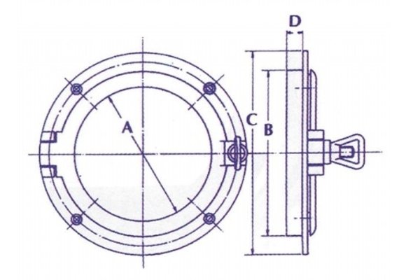 Ronde Patrijspoort 125mm - Messing Gepolijst
