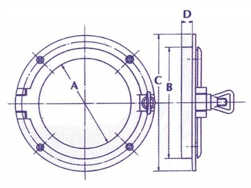 Ronde Patrijspoort 125mm - Messing Gepolijst