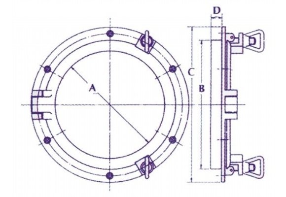 Ronde Patrijspoort 350mm - Messing Verchroomd