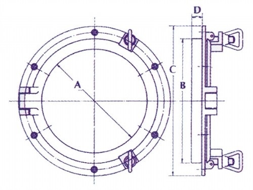 Ronde Patrijspoort 350mm - Messing Verchroomd