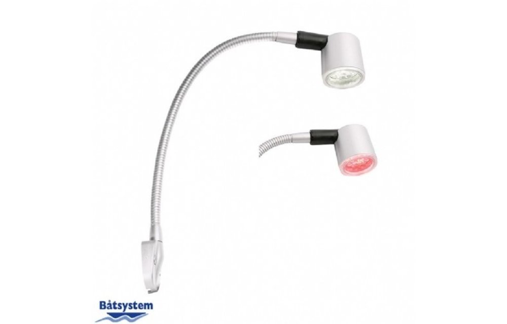 Båtsystem Kurs - matzilver - 330mm - LED wit/rood - 12V-1 -3W