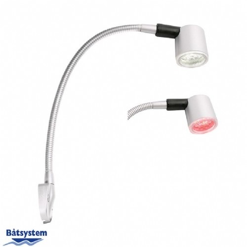 Båtsystem Kurs - matzilver - 330mm - LED wit/rood - 12V-1 -3W