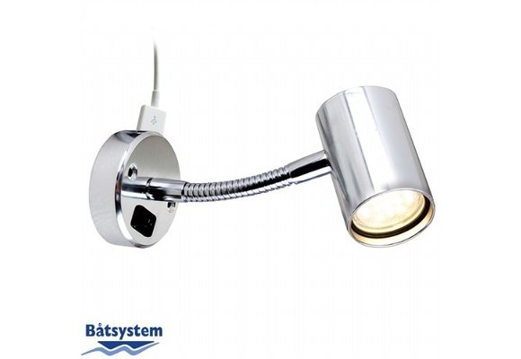 Båtsystem Tube D1 SMD LED - alu - flex arm - met USB aansl.