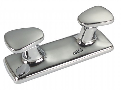 Dubbele Bolder - Messing Verchroomd - L=200