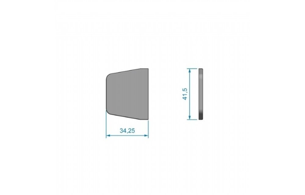 RVS scharnier-afdekkapje - 34 -25 x 41 -5mm