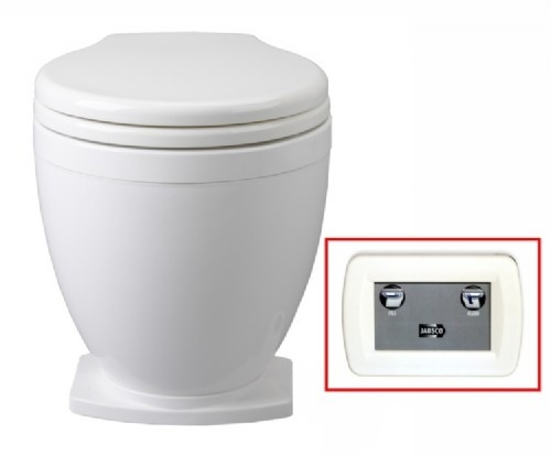 Jabsco LITE FLUSH elektrisch toilet 24Volt met 2-knops bedieningspaneel (58500-1024)